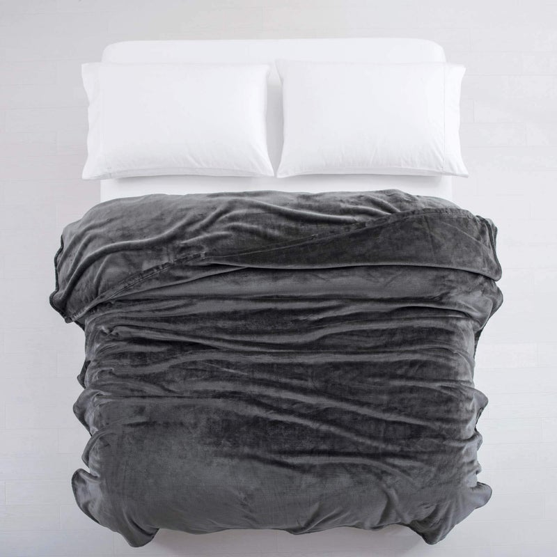 MOONLIGHT20015 Fleece Blanket Twin Size - Super Soft Cool Fuzzy Dark Grey Throw Blanket for Couch and Sofa - Lightweight Luxury 400 GSM Microfiber Fluffy Bed Blankets and Throws, 60 x 80 Inches (Twin) - Image 4